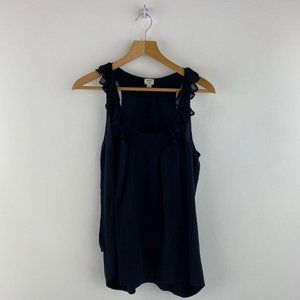 WILFRED 100% Silk Ruffle Sleeveless Top